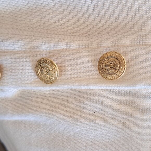 PETER POPOVITCH Women's Beige/Gold Stripes Size L Top - Picture 5 of 5